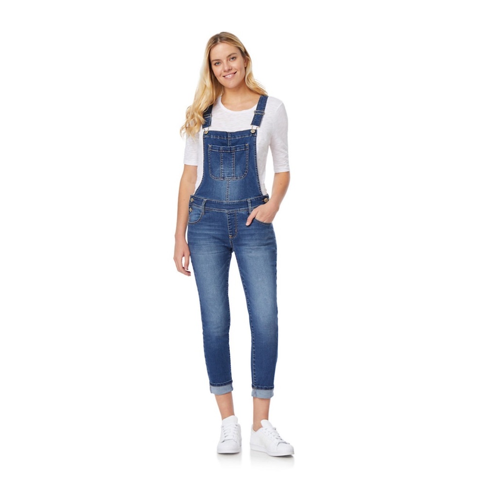 NWT WallFlower Insta Stretch Overall Jeans Blue Juniors Size S